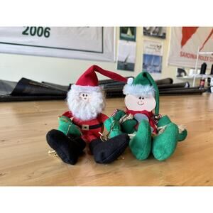 Vintage Santa Claus & Elf Shelf Sitter Christmas Decor